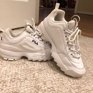 Size 9  Disruptor II  Shoe White/Navy/Red Filas